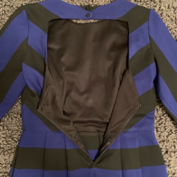 Zara Trafaluc Black & Blue Striped Dress - Picture 5 of 8